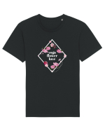 yoga floral design2 Tricou mânecă scurtă Unisex Rocker