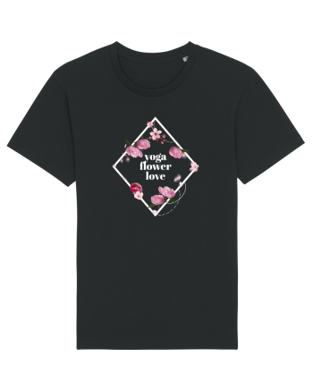 yoga floral design2 Black