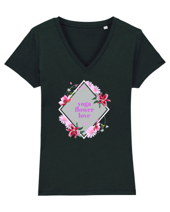 yoga floral design8 Black