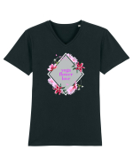 yoga floral design8 Tricou mânecă scurtă guler V Bărbat Presenter
