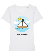 „Ship” Happens Tricou mânecă scurtă guler larg fitted Damă Expresser