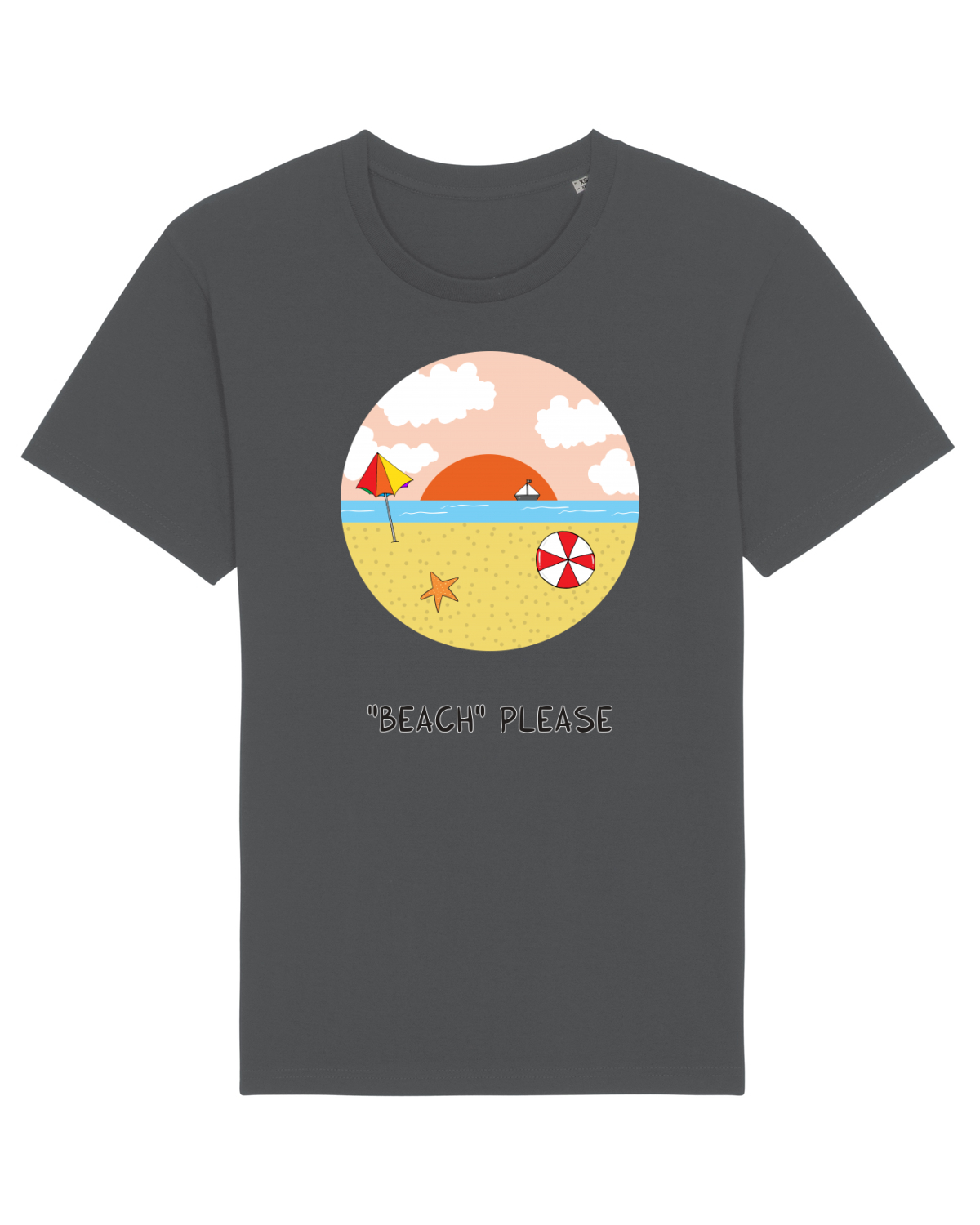Tricou mânecă scurtă Unisex Rocker Anthracite