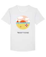 „Beach” Please Tricou mânecă scurtă guler larg Bărbat Skater