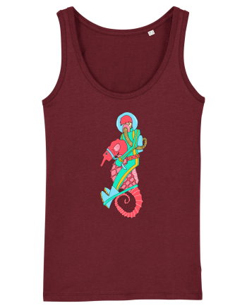 Riding a Seahorse Burgundy