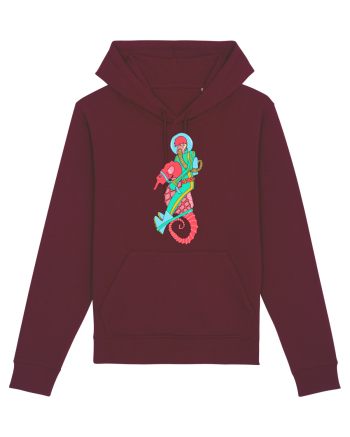 Riding a Seahorse Burgundy