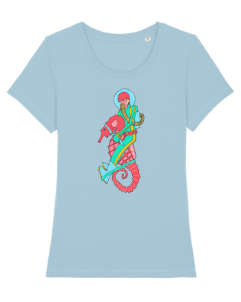 Riding a Seahorse Sky Blue