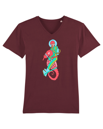 Riding a Seahorse Burgundy