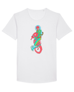 Riding a Seahorse Tricou mânecă scurtă guler larg Bărbat Skater