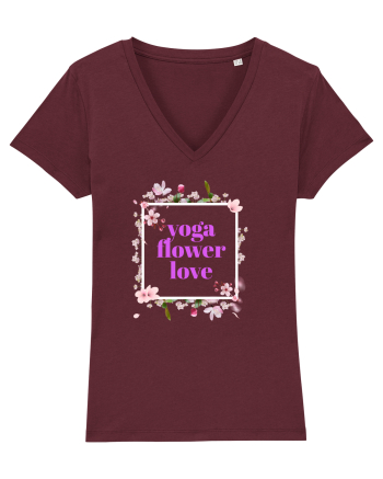 yoga floral design9 Burgundy