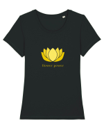 yoga flower power 2 Tricou mânecă scurtă guler larg fitted Damă Expresser