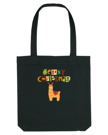 Merry Christmas Llama Black