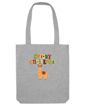 Merry Christmas Llama Heather Grey