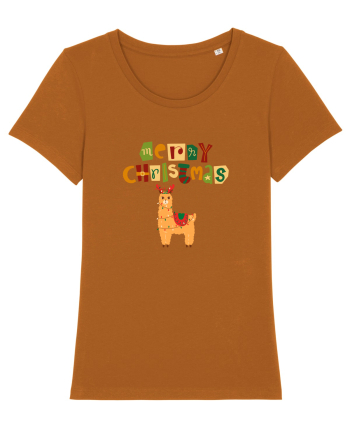 Merry Christmas Llama Roasted Orange