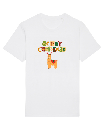Merry Christmas Llama White