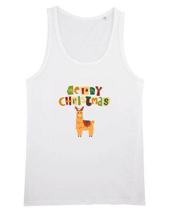 Merry Christmas Llama White