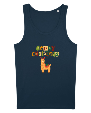 Merry Christmas Llama Navy
