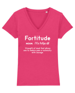 Fortitude Tricou mânecă scurtă guler V Damă Evoker
