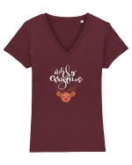 Merry Christmas (Ren) Tricou mânecă scurtă guler V Damă Evoker