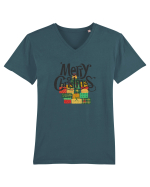 Merry Christmas (cadouri de Crăciun)  Tricou mânecă scurtă guler V Bărbat Presenter
