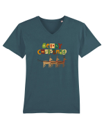 Merry Christmas (reni la datorie)  Tricou mânecă scurtă guler V Bărbat Presenter