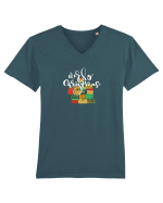 Merry Christmas (cadouri de Crăciun) alb Tricou mânecă scurtă guler V Bărbat Presenter