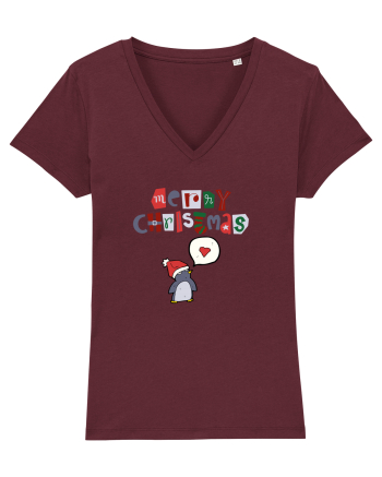 Merry Christmas (pinguin iubitor)  Burgundy