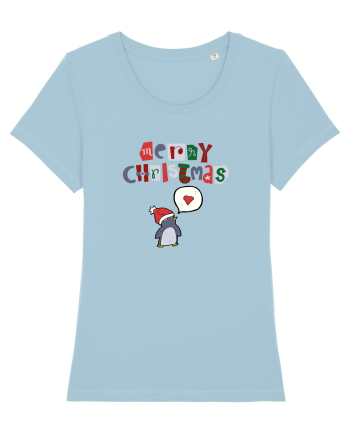 Merry Christmas (pinguin iubitor)  Sky Blue