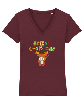 Merry Christmas (Ren luminos)  Burgundy