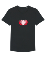 yoga flower power Tricou mânecă scurtă guler larg Bărbat Skater