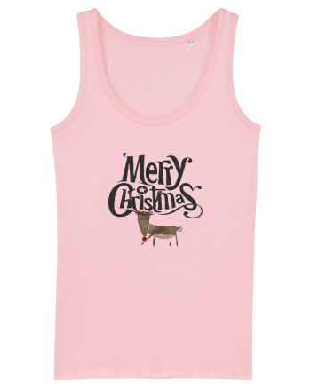 Merry Christmas (Ren timid) negru Cotton Pink