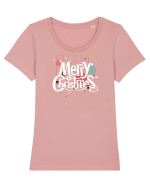 Merry Christmas (decorațiuni Crăciun)  Tricou mânecă scurtă guler larg fitted Damă Expresser