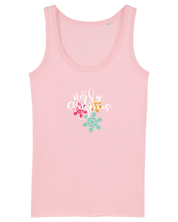Merry Christmas (fulgi de nea colorați)  Cotton Pink