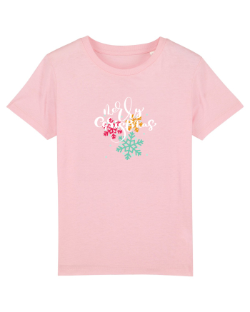 Merry Christmas (fulgi de nea colorați)  Cotton Pink