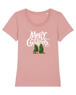 Merry Christmas (pom iubitor)  Tricou mânecă scurtă guler larg fitted Damă Expresser