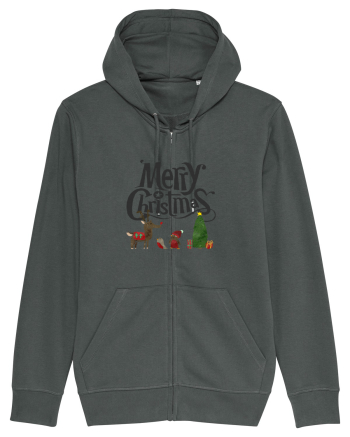 Merry Christmas (scenă de Crăciun) negru Anthracite