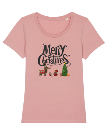 Merry Christmas (scenă de Crăciun) negru Canyon Pink