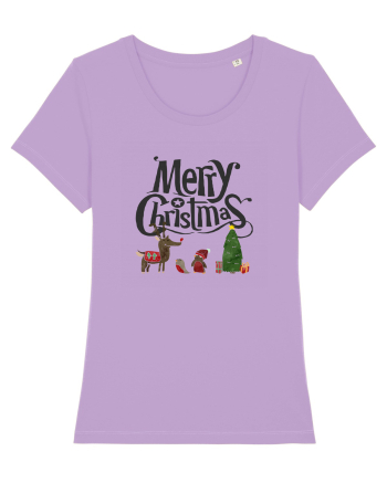 Merry Christmas (scenă de Crăciun) negru Lavender Dawn