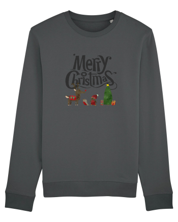 Merry Christmas (scenă de Crăciun) negru Anthracite