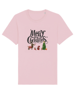 Merry Christmas (scenă de Crăciun) negru Tricou mânecă scurtă Unisex Rocker
