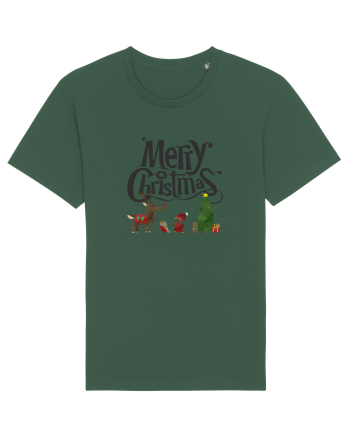 Merry Christmas (scenă de Crăciun) negru Bottle Green