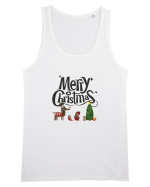 Merry Christmas (scenă de Crăciun) negru Maiou Bărbat Runs