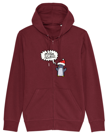 Merry Christmas Pinguin Burgundy