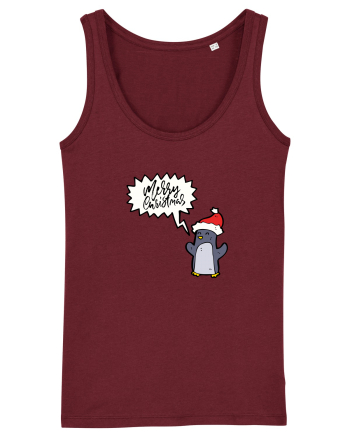 Merry Christmas Pinguin Burgundy