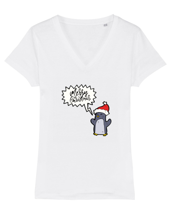 Merry Christmas Pinguin White