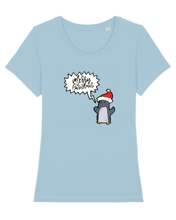Merry Christmas Pinguin Sky Blue