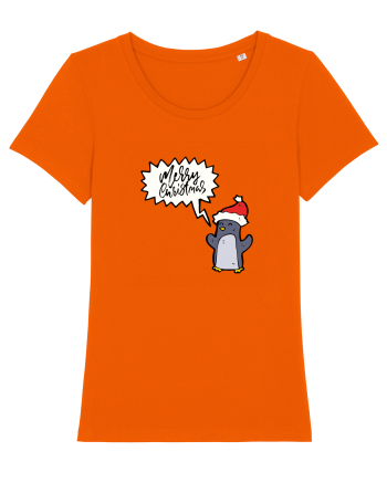 Merry Christmas Pinguin Bright Orange