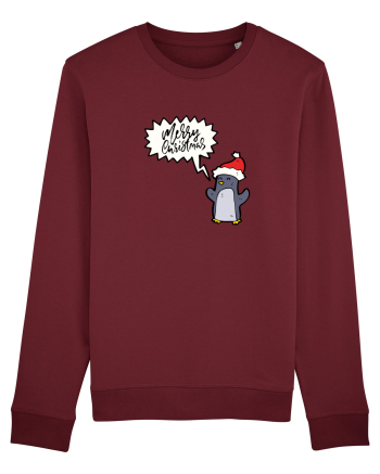 Merry Christmas Pinguin Burgundy