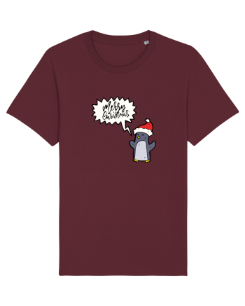 Merry Christmas Pinguin Burgundy
