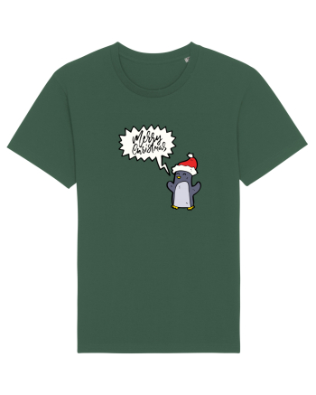 Merry Christmas Pinguin Bottle Green