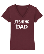 Fishing Dad Tricou mânecă scurtă guler V Damă Evoker
